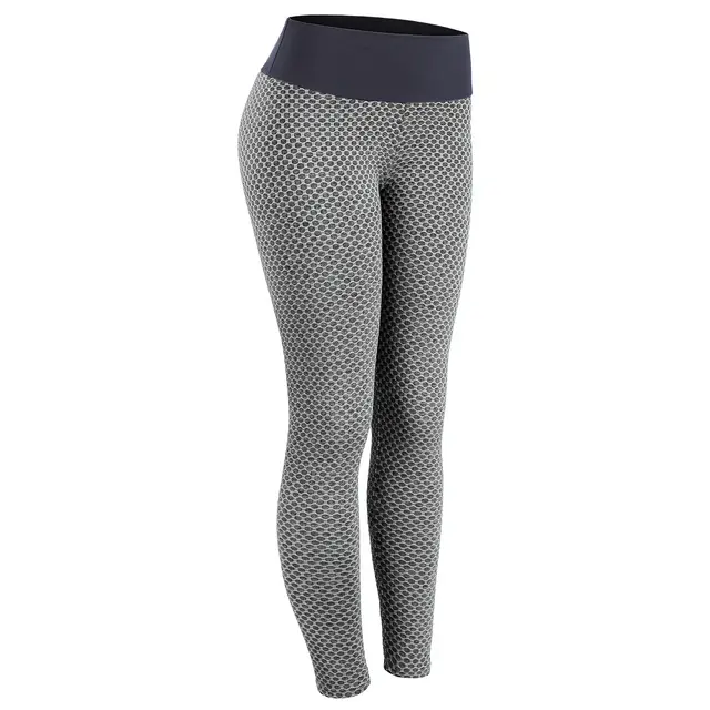 High Waist Mesh Peach Hip Fitness Yoga Pants Light Grey - Shop at LoveMi
