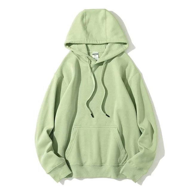 Fashion Loose Solid Color Hooded Pullover Sweater Green - Shop at LoveMi