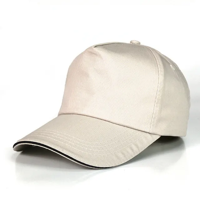 Baseball Cap Custom 5 piece Cotton Advertising Cap Embroidery Work Cap Beige - Shop at LoveMi