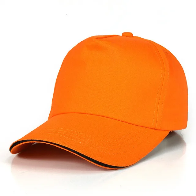 Baseball Cap Custom 5 piece Cotton Advertising Cap Embroidery Work Cap Orange - Shop at LoveMi