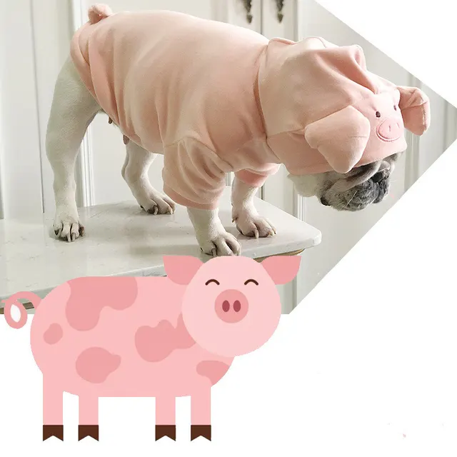 Pig Sweater New Year's Clothing Creative Pet Clothing Cat Clothes Dog Clothes Pink - Shop at LoveMi