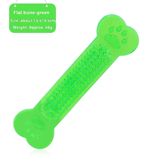 PVC Transparent Flat Bone Pet Dog Toy Green - Shop at LoveMi
