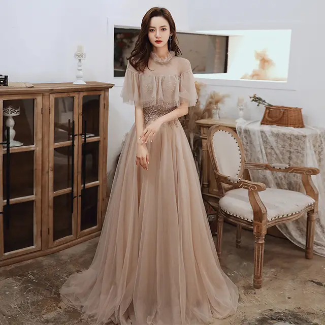 High End Elegant Tail Dress Can Be Worn Daily For WEomen Khaki - Shop at LoveMi