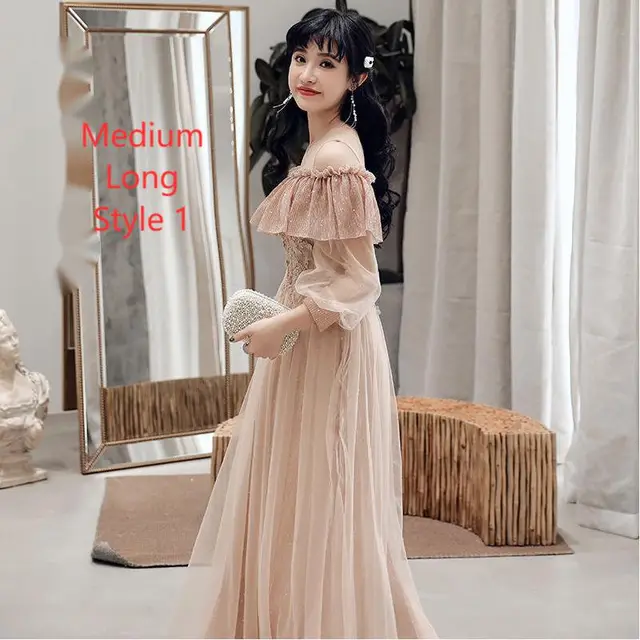 Bridesmaid Dress Temperament Sisterhood Wedding Dresses Coffee - Shop at LoveMi