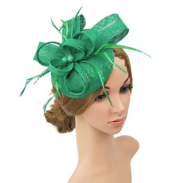 Party Photo Hair Accessories European and American Imitation Linen Yarn Headdress Green - Shop at LoveMi