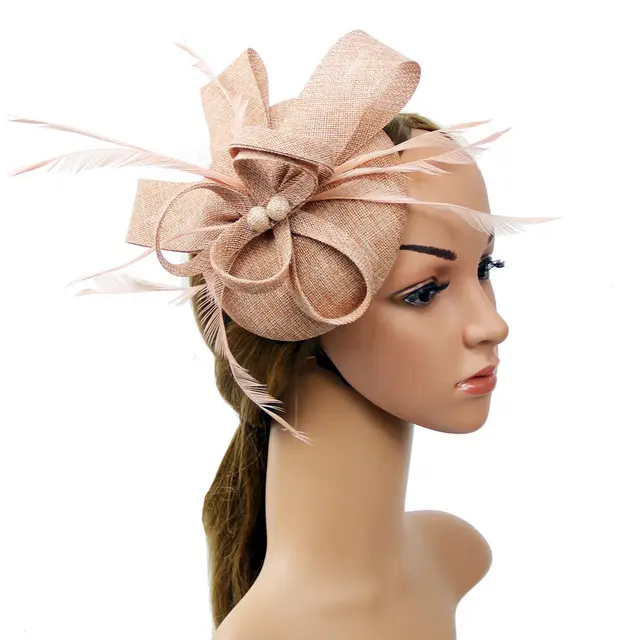 Party Photo Hair Accessories European and American Imitation Linen Yarn Headdress Pink - Shop at LoveMi