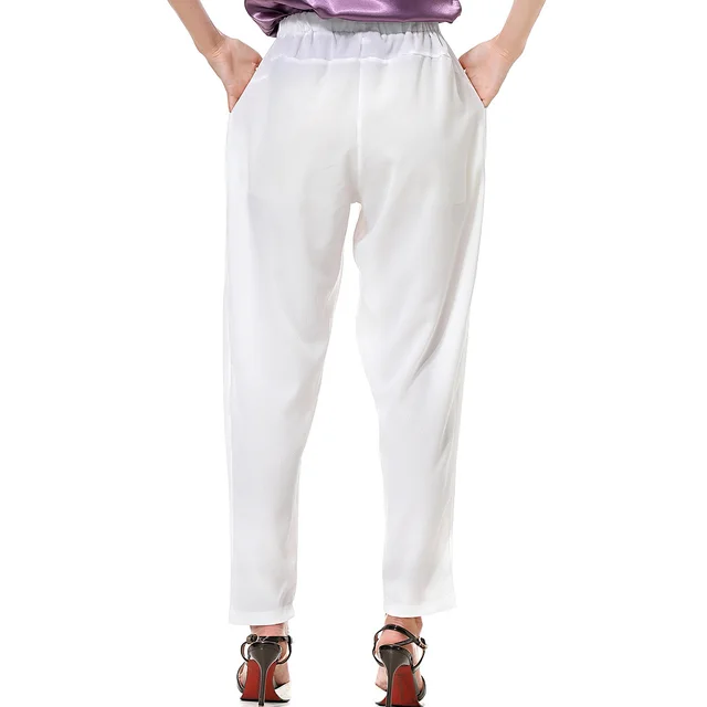Ladies Long Casual Harem Pants White - Shop at LoveMi