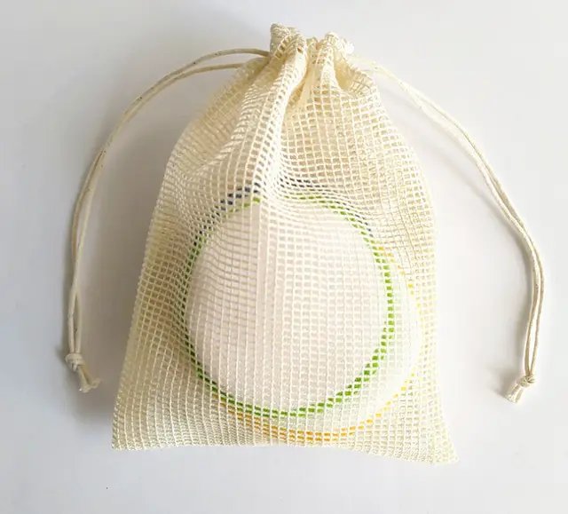 Pineapple Grid Cleansing Pad Round Water Cleansing Cotton Makeup Remover Puff Bag - Shop at LoveMi