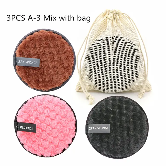 Pineapple Grid Cleansing Pad Round Water Cleansing Cotton Makeup Remover Puff F Set - Shop at LoveMi