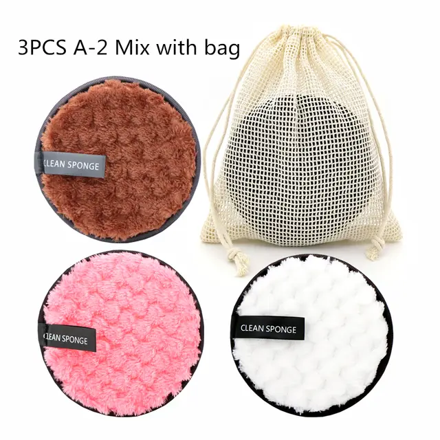 Pineapple Grid Cleansing Pad Round Water Cleansing Cotton Makeup Remover Puff G Set - Shop at LoveMi