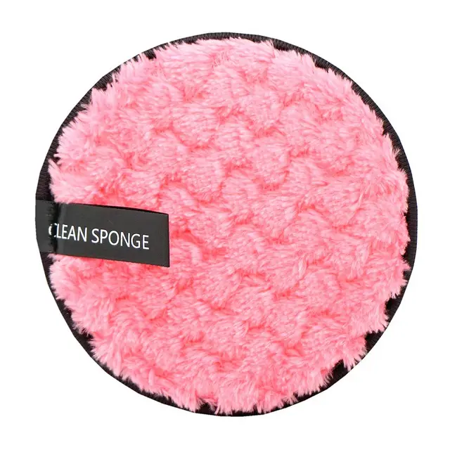 Pineapple Grid Cleansing Pad Round Water Cleansing Cotton Makeup Remover Puff Pink - Shop at LoveMi