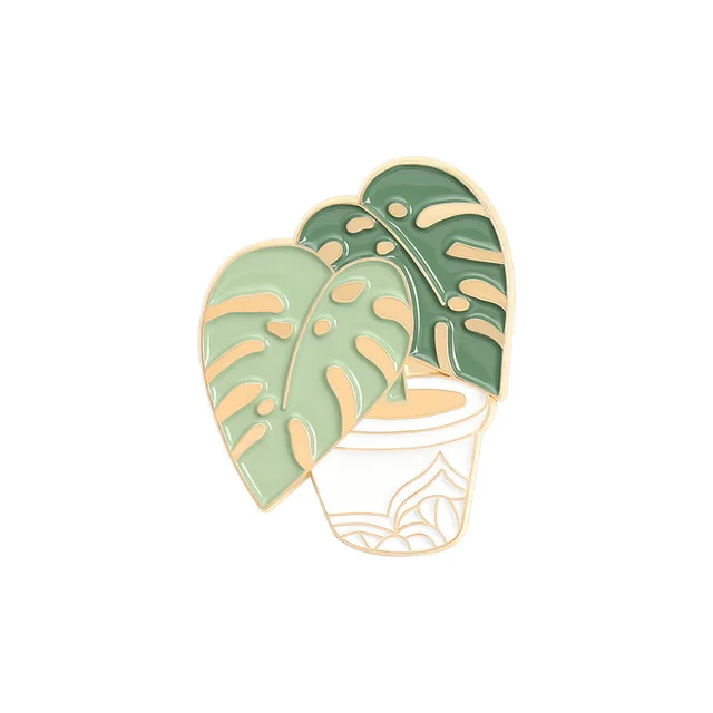 Cartoon Plant Potted Alloy Letter Brooch Xz3280 - Shop at LoveMi