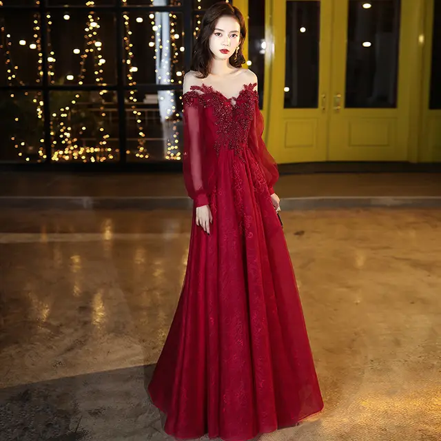 Ladies Red Banquet Temperament Dress Skirt Red - Shop at LoveMi