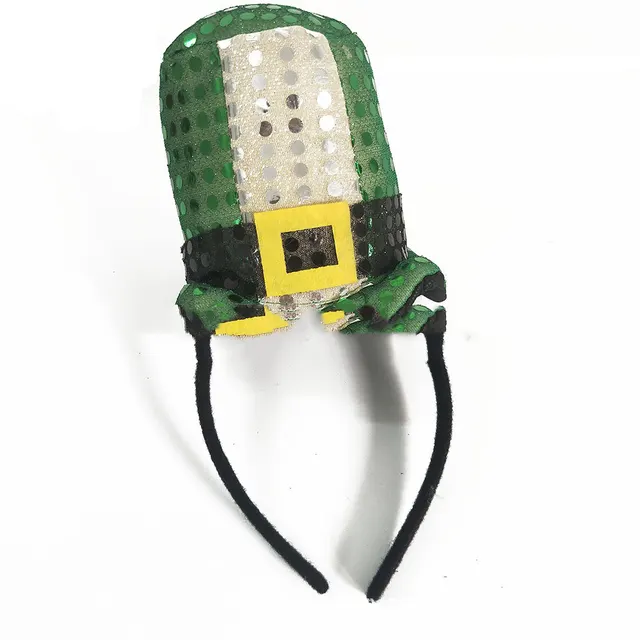 Irish Section Head Buckle Green Shamrock Bow Foam Headband - Shop at LoveMi