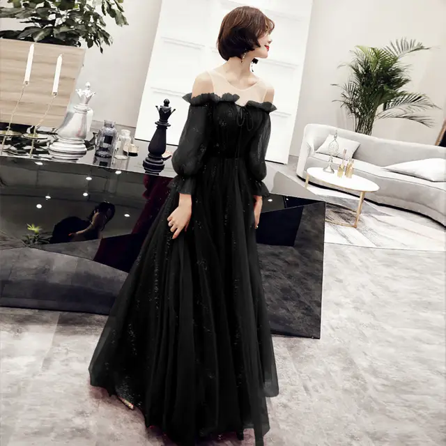 Female Party Red Toast Evening Dress Black2 - Shop at LoveMi