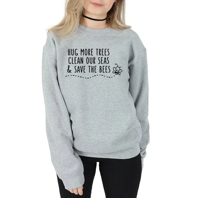 Four Line Hoodie Letter Printed Hoodie Grey - Shop at LoveMi