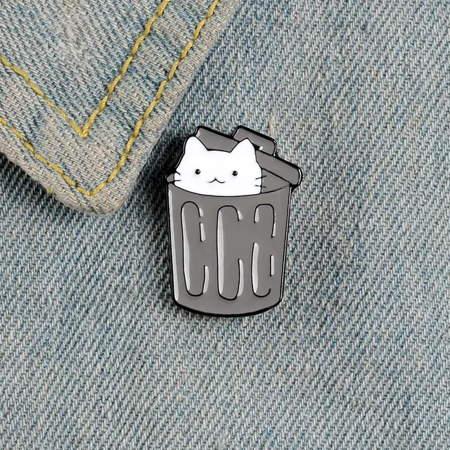 Alloy Drop Oil Cartoon Cute Animal Alloy Brooch Grey - Shop at LoveMi