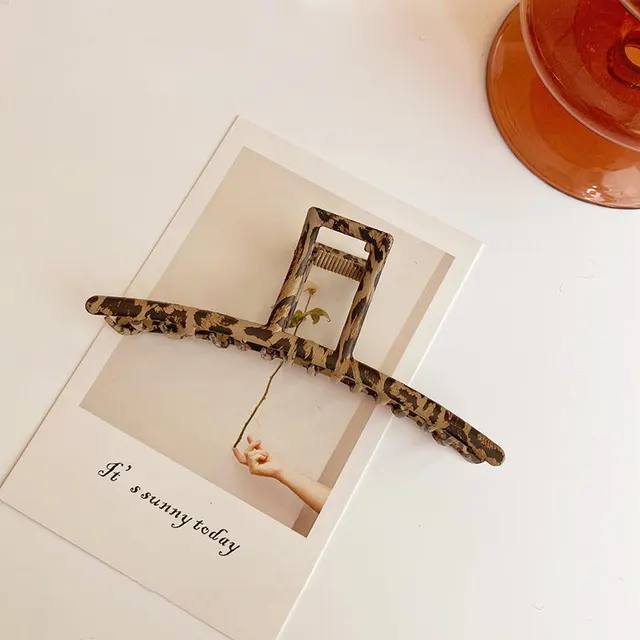 New Shark Clip Catch Clip Headdress Leopard Print Hair Clip Back Head Hairpin - Shop at LoveMi
