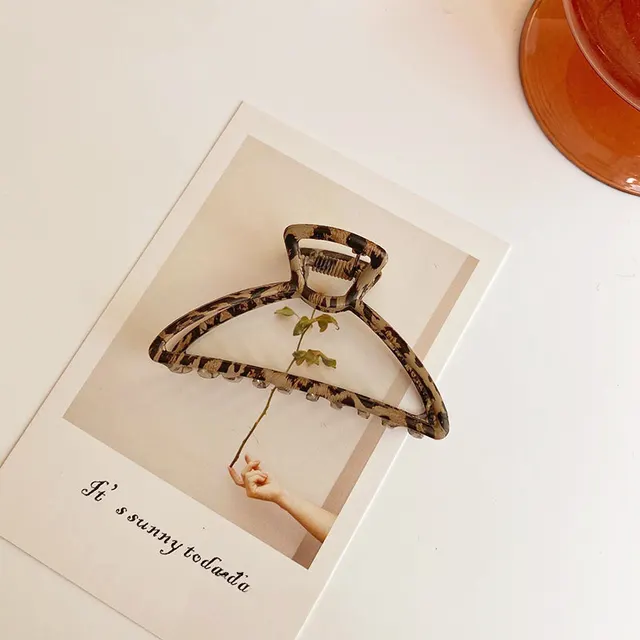 New Shark Clip Catch Clip Headdress Leopard Print Hair Clip Back Head Hairpin F - Shop at LoveMi