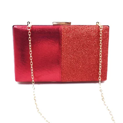 Women's Clutch Bag Shoulder Bag Sequin Stitching Banquet Dress Evening Bag Red - Shop at LoveMi