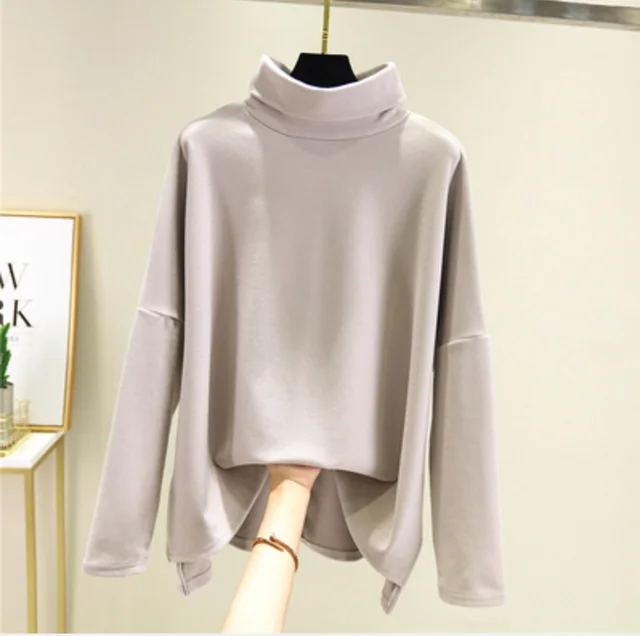 Long Sleeved High Neck Bottoming Shirt Women Double Faced Velvet Skin - Shop at LoveMi