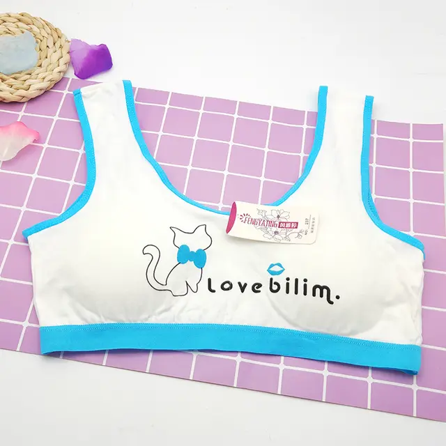 Pure Cotton Student Bra Without Steel Ring Blue - Shop at LoveMi