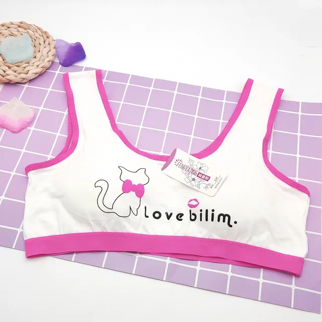 Pure Cotton Student Bra Without Steel Ring Rose Red - Shop at LoveMi