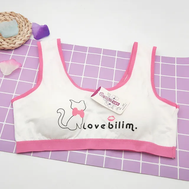 Pure Cotton Student Bra Without Steel Ring Watermelon Red - Shop at LoveMi
