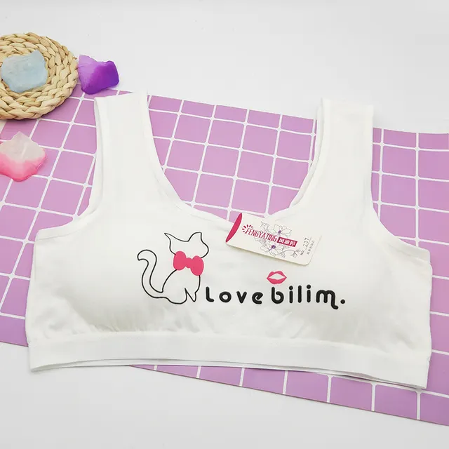 Pure Cotton Student Bra Without Steel Ring White - Shop at LoveMi