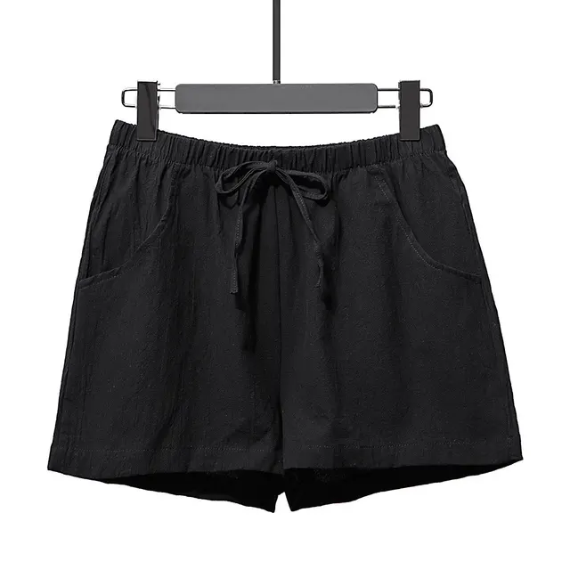 High Waist Three Quarter Pants, Large Size Thin Section, Foreign Trade Casual Wide Leg Shorts Black - Shop at LoveMi