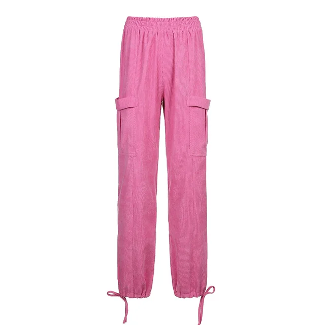 Style Retro Loose Slim Casual Trousers Pink - Shop at LoveMi