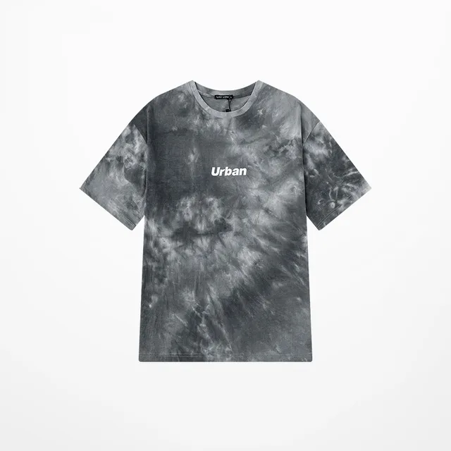 Loose Couple Oversize Gradient Tie dye Half Sleeve T shirt Grey - Shop at LoveMi