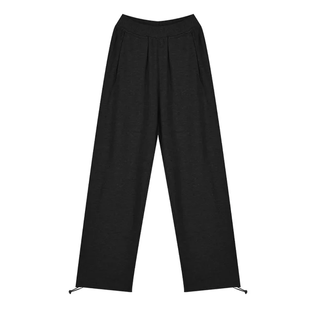 Women's High Waist Slimming Loose Casual Straight leg Trousers Black - Shop at LoveMi