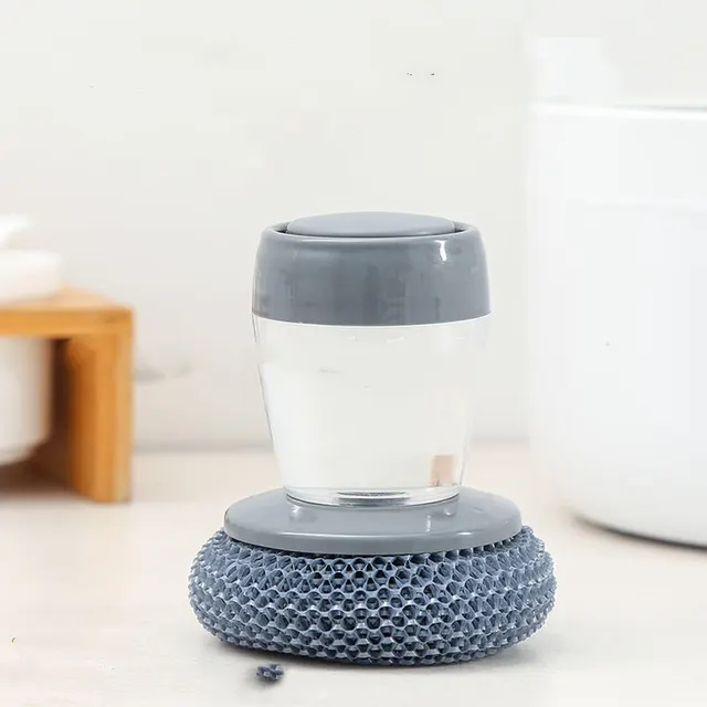Kitchen Soap Dispensing Palm Brush Cleaner Push type Brush Kitchen Detergent Tools B3Pcs - Shop at LoveMi