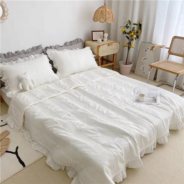 A Single Piece Of Pure Cotton Thick Bed Sheet Can Be Used As A Summer Quilt White - Shop at LoveMi