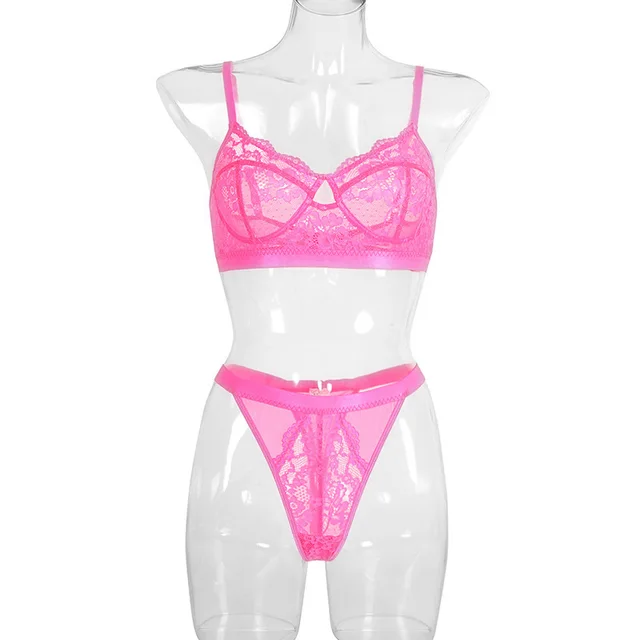 See Through Lace Sexy Split Suit Pink - Shop at LoveMi