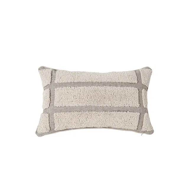Geometric Circle Embroidered Tufted Pillowcase 2 - Shop at LoveMi