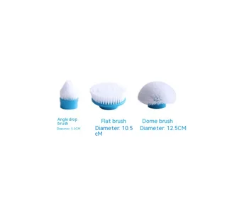 Wireless Rechargeable Electric Cleaning Brush Long Handle Automatically Rotates - Head 3Pc