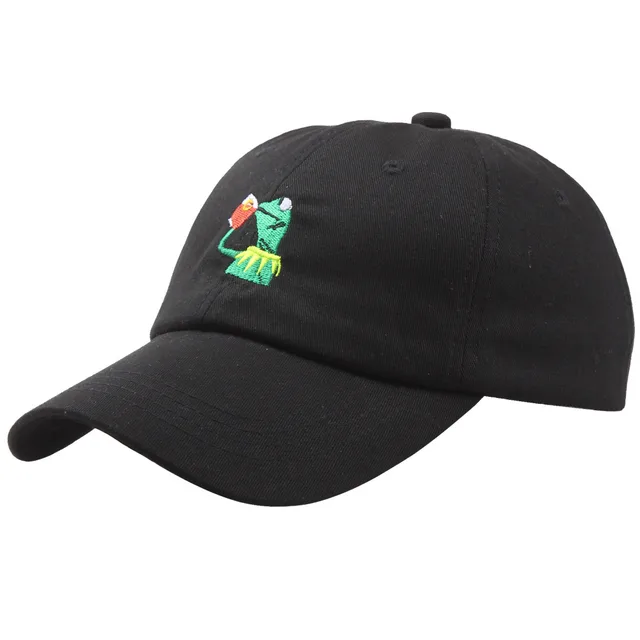 European And American Style Frog Cartoon Curved Brim Baseball Cap Black - Shop at LoveMi