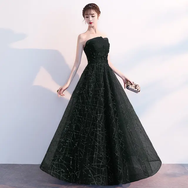 Sexy Strapless Long Evening Gown Toasting Black - Shop at LoveMi