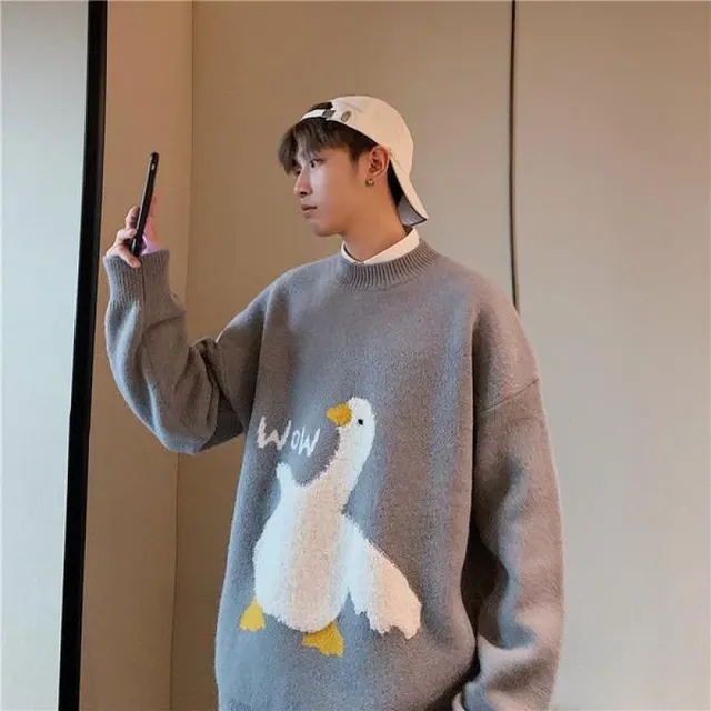 Winter Lazy Christmas Sweater Couple Outfit Grey - Shop at LoveMi