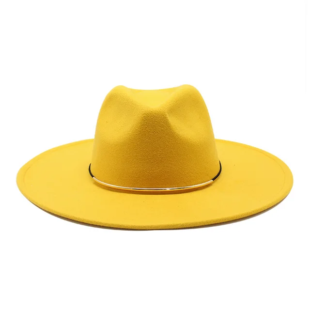 Autumn And winter Woolen Top Hat Ladies Trend Hat Yellow - Shop at LoveMi