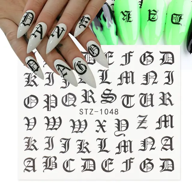 Personality Python Dark Letter Transfer Nail Sticker - Shop at LoveMi