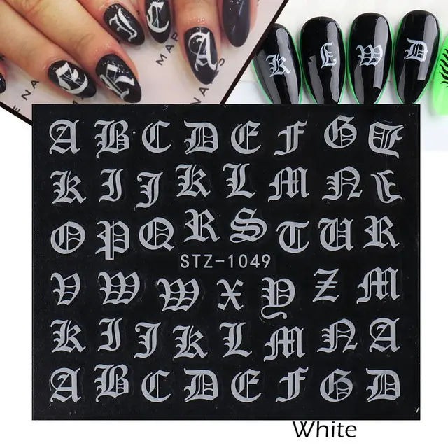Personality Python Dark Letter Transfer Nail Sticker - Shop at LoveMi