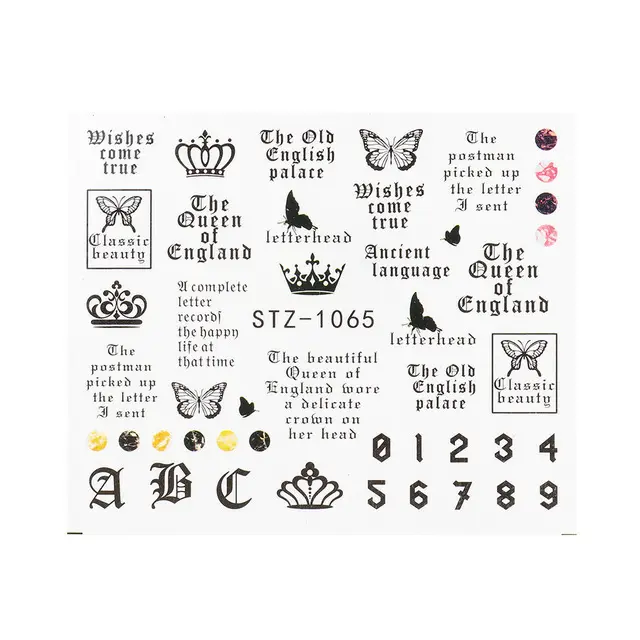 Personality Python Dark Letter Transfer Nail Sticker T - Shop at LoveMi