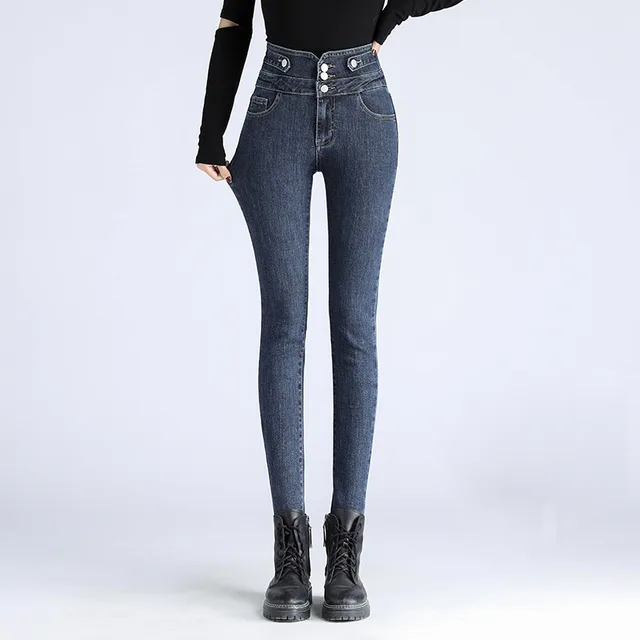 Spring New High Waisted Skinny Pants Blue - Shop at LoveMi