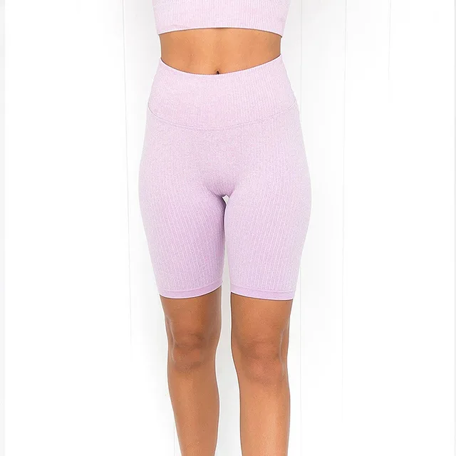 Women's Casual High Waist Yoga Gym Shorts Light Purple - Shop at LoveMi