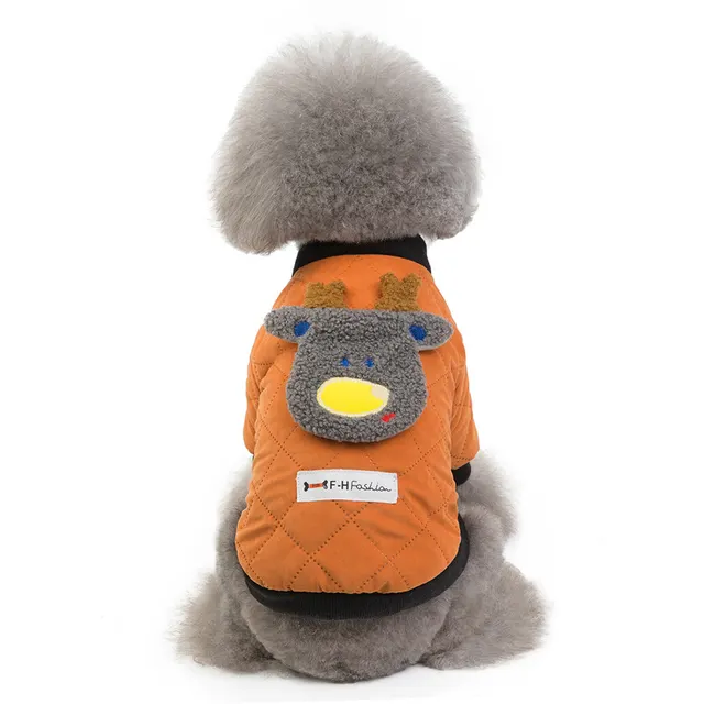 Dog Clothes Winter Padded Jacket Cute Autumn And Winter Clothes Orange - Shop at LoveMi