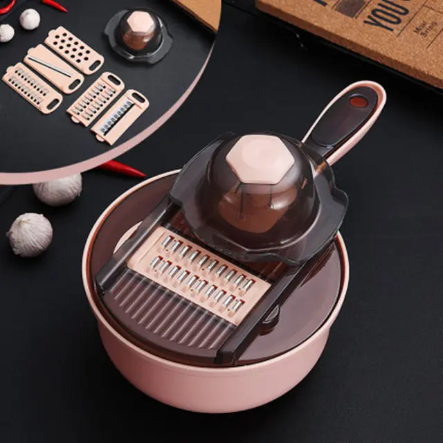 Multifunctional Vegetable Cutting Artifact Kitchen Household Potato Shreds Pink - Shop at LoveMi