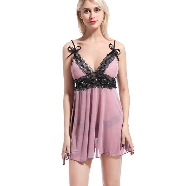 Sexy underwear is stitched together with lace mesh Pink - Shop at LoveMi